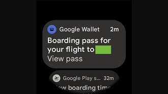 Captura de tela mostrando o novo recurso de exibir passagens de avião do app Carteira do Google para Wear OS. Fonte: 9to5google